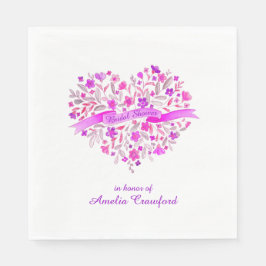 Guardanapo De Papel Núcleos de chá de panela roxo de buquê de flor do