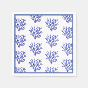 Guardanapo De Papel Núcleos de coral de mar azul e branco