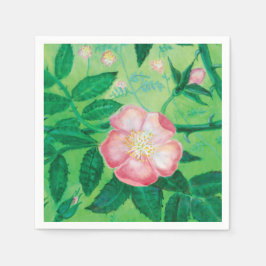 Guardanapo De Papel Núcleos de flores rosa selvagens