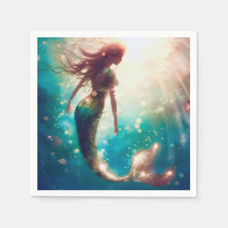 Guardanapo De Papel Núcleos personalizados de festas de Mermaid