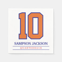 Guardanapo De Papel Número e nome do jogador desportivo