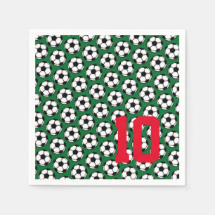 Guardanapo De Papel NÚMERO Verde NÚMERO Verde Negra Branca de Futebol