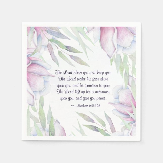 Guardanapo De Papel Números 6:24-26 O Senhor Abençoa-Te, Bíblia Verso (Frente)