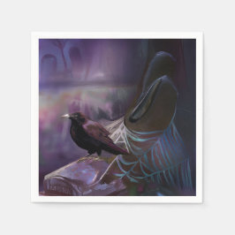 Guardanapo De Papel Nunca mais, Cemitério Raven Napkins Halloween