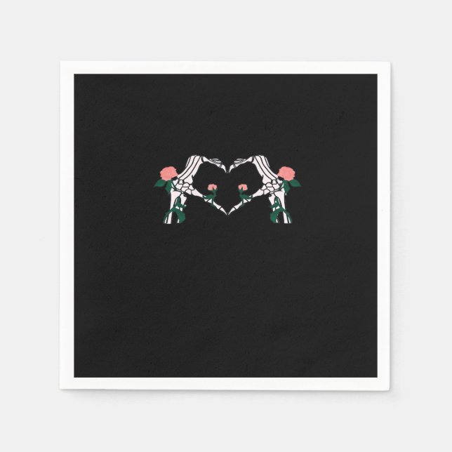 Guardanapo De Papel Nunca Selvagens - Rosas de Mãos de Esqueleto (Frente)