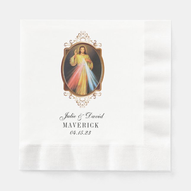 Guardanapo De Papel Nuping Jesus Divino Compaixão Elegante Napkins (Frente)