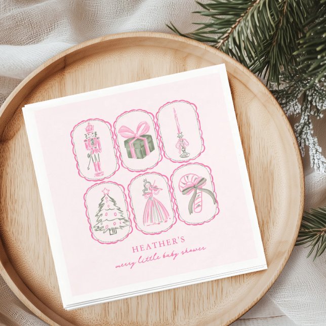 Guardanapo De Papel Nutcracker Girl A Merry Little Baby Shower (Criador carregado)