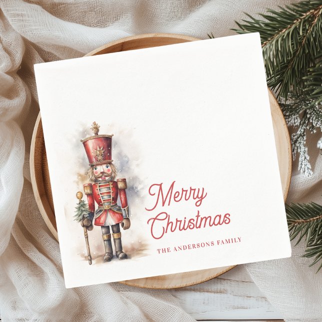 Guardanapo De Papel Nutcracker Merry Christmas Personed Name (Criador carregado)