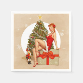 Guardanapo De Papel Nutcracker Sweet Retro Pinup Christmas Napkins