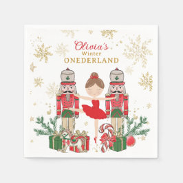 Guardanapo De Papel Nutcracker Winter Onederland 1st Birthday Red