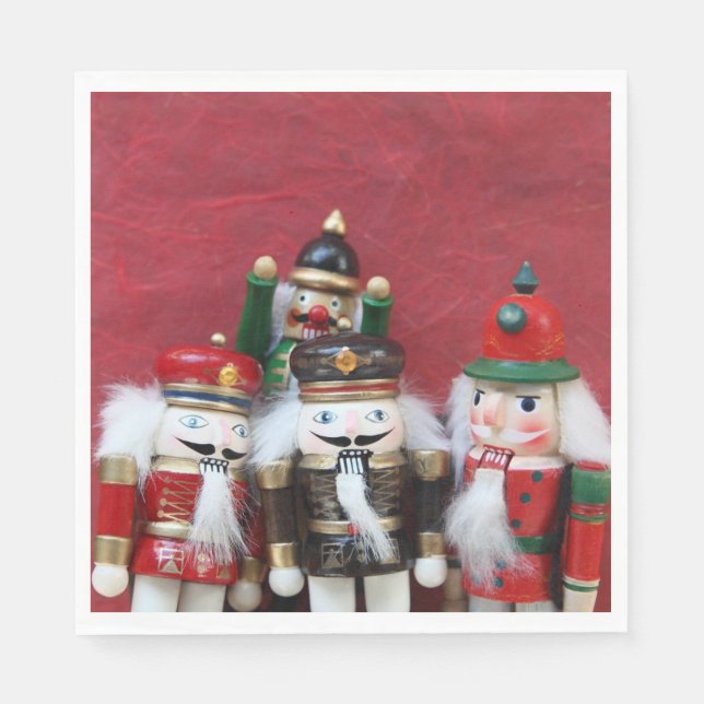 Guardanapo De Papel Nutcrackers em vermelho (Frente)