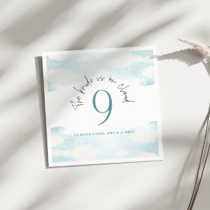 Guardanapo De Papel Nuvem 9 Azul e Branco Chuveiro de Noiva sonhado