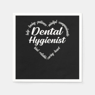 Guardanapo De Papel Nuvem de Palavras do Coração Higienista Dental