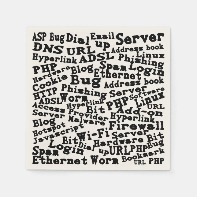 Guardanapo De Papel nuvem de palavras na Internet (Frente)