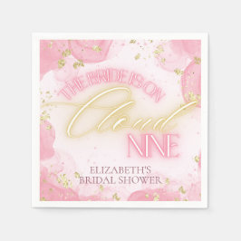 Guardanapo De Papel Nuvem Nove 9 Brilho Rosa Dourado Chuveiro de Noiva