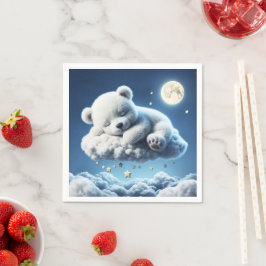 Guardanapo De Papel Nuvens de ursos sonhando sonho animal