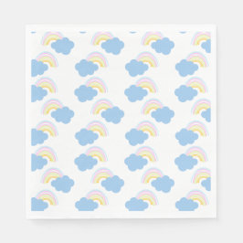 Guardanapo De Papel Nuvens de Verão Arco-íris Passado Rabisco Doodle