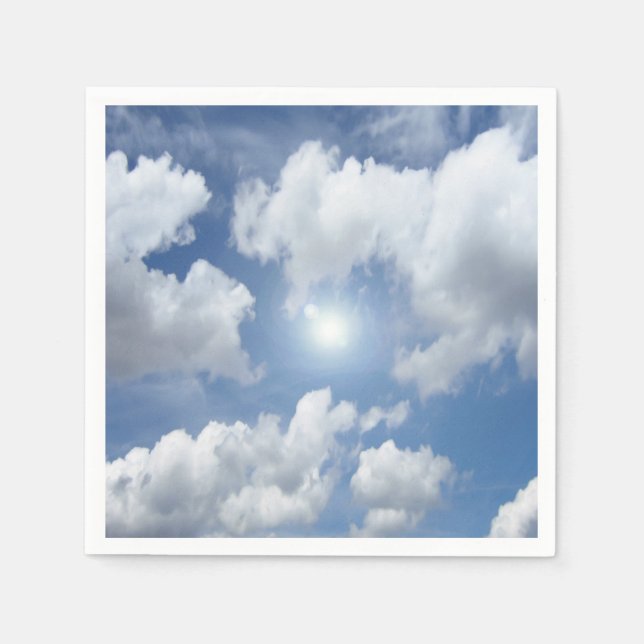 Guardanapo De Papel Nuvens do Céu Azul + suas ideias (Frente)