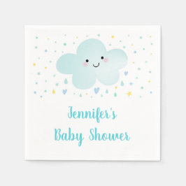Guardanapo De Papel Nuvens Lindas Estrelas Azul Baby Sprinkle