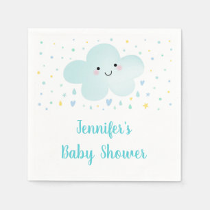 Guardanapo De Papel Nuvens Lindas Estrelas Azul Baby Sprinkle