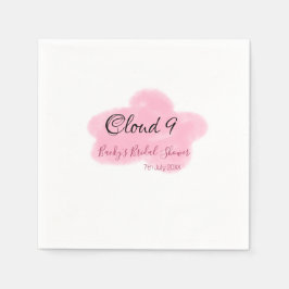 Guardanapo De Papel Nuvens nove vermelho pastel chá de noiva data nome