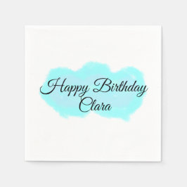 Guardanapo De Papel Nuvens verdes azuis pastel feliz aniversário moder