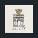 Guardanapo De Papel NYC Hanukkah Washington Square Arch Menorah<br><div class="desc">Napkins apresenta uma ilustração original de um marco clássico de Nova Iorque, o Washington Square Arch, "vestido" para a temporada de festas! Esta ilustração Chanukah também está disponível em outros produtos. Não vê o que está procurando? Precisa de ajuda para a personalização? Entre em contato com Rebecca para ter algo...</div>