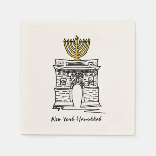 Guardanapo De Papel NYC Hanukkah Washington Square Arch Menorah