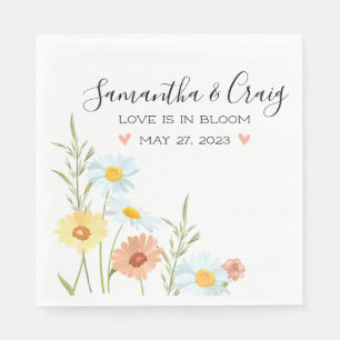 Guardanapo De Papel O amor está em Bloom Wildflower Wedkins