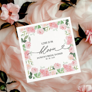 Guardanapo De Papel O Amor Está em Flor Chá de Noiva Rosa Floral