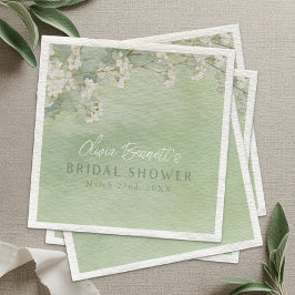 Guardanapo De Papel O Amor Está em Flor Napkin Floral Verde para Chá d