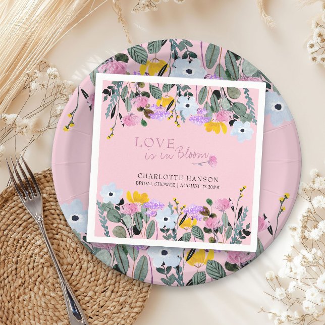 Guardanapo De Papel O amor está em flor Precioso Jardim de Flores Silv (Love is in Bloom napkins from my Wildflower Lawn Bridal Shower Collection)