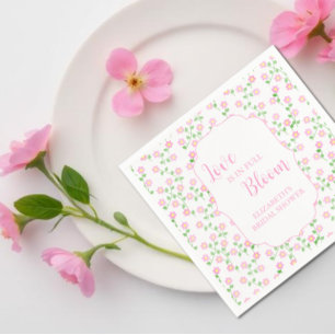 Guardanapo De Papel O Amor Está em Flor Rosa Churrasco de Noiva Floral
