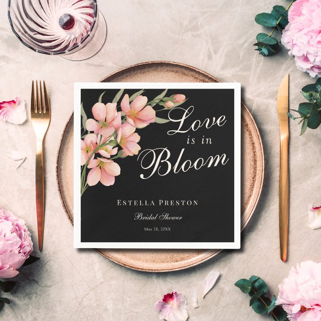 Guardanapo De Papel O Amor Está Florido Rosa Cerejeira Chá de Noiva (Criador carregado)