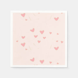 Guardanapo De Papel O amor está no ar, corações cor-de-rosa