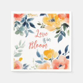 Guardanapo De Papel O amor está no Bloom Watercolor Floral Chá de pane