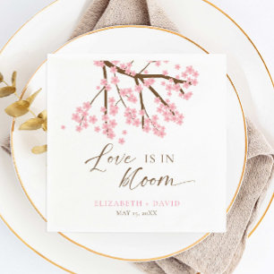 Guardanapo De Papel O amor está no casamento de Bloom Cherry Blossoms