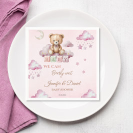 Guardanapo De Papel O Barco Sonhoso Rosa Maciço Bloqueia Chá de Menina