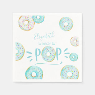 Guardanapo De Papel O bebê azul da rosquinha polvilha