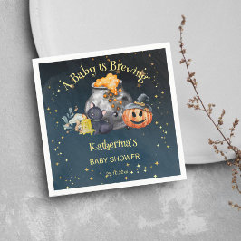 Guardanapo De Papel O bebê do chá de fraldas de Halloween está se prep