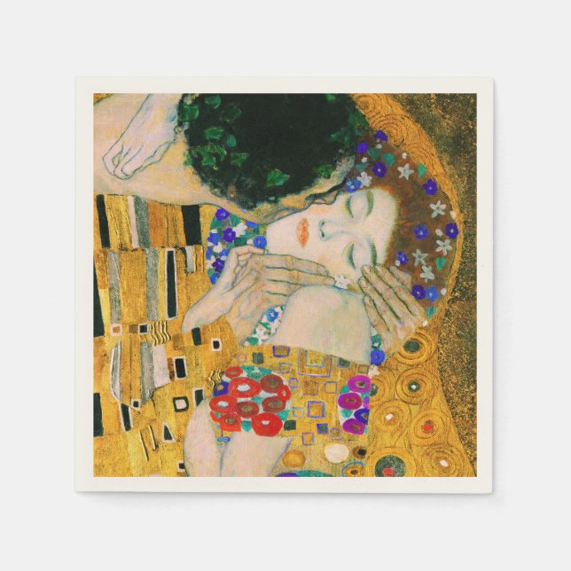 Guardanapo De Papel O Beijo de Gustav Klimt (Frente)