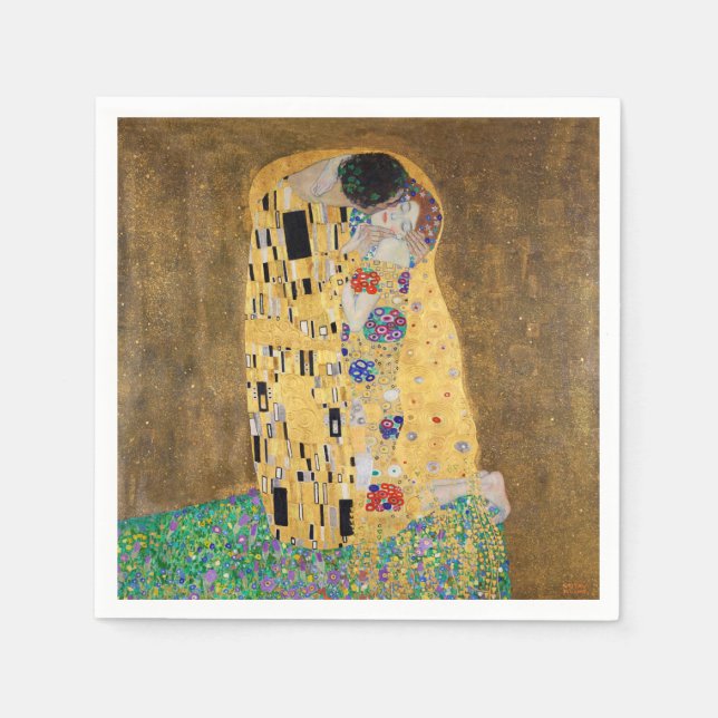 Guardanapo De Papel O Beijo de Gustav Klimt (Frente)