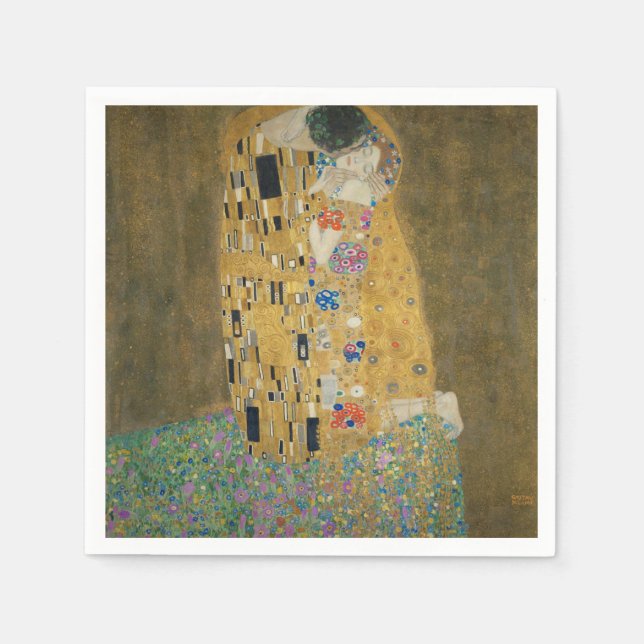 Guardanapo De Papel O Beijo - Gustav Klimt (Frente)