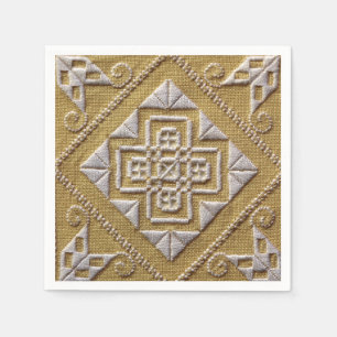 Guardanapo De Papel O branco IMPRIMIU o bordado 1 do cutwork no