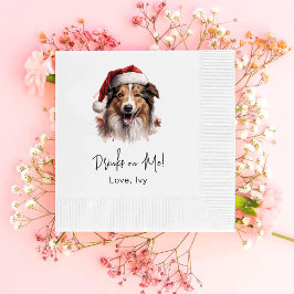 Guardanapo De Papel O Cachorro Collie De Natal Bebe Em Mim