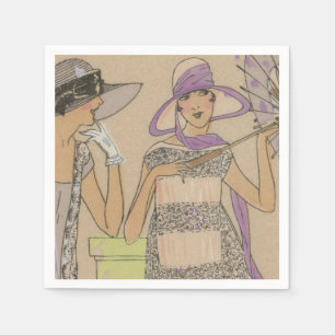Guardanapo De Papel O chá da menina do Flapper da primavera
