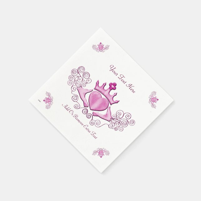 Guardanapo De Papel O Claddagh (Rosa) (Canto)