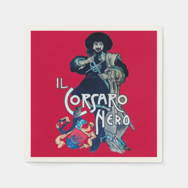 Guardanapo De Papel O CORSAIR PRETO vermelho (Frente)