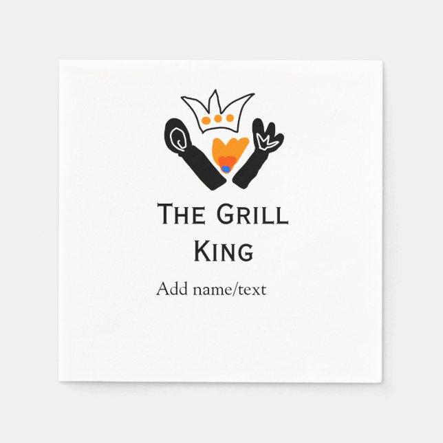 Guardanapo De Papel O cozinhar de texto do nome da adição de churrasco (Frente)