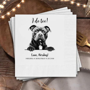 Guardanapo De Papel O Desenho Personalizado Da Mão Do Cachorro Do Staf